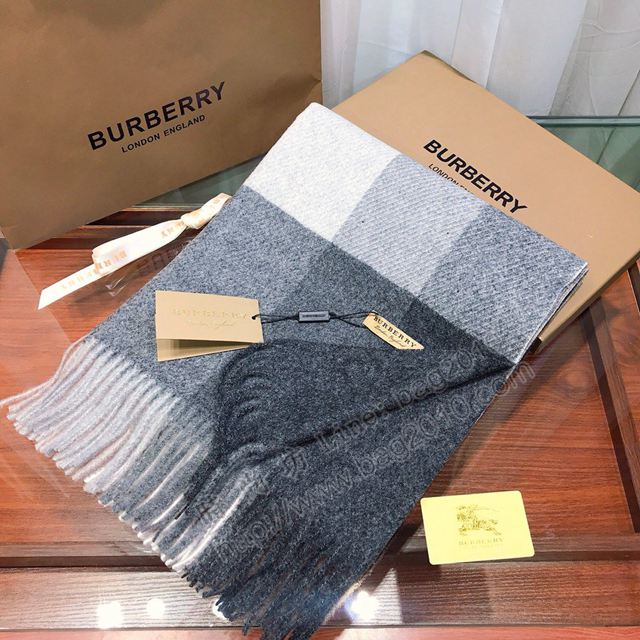 Burberry圍巾 2019年度最新力作 時尚彩色拼色方格子 巴寶莉羊絨混紡女長圍巾  llwj6643